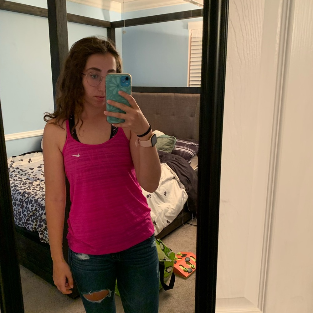 Dry fit light weight bike pink tank top size small